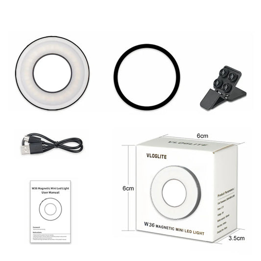 New Magnetic Mobile Phone Selfie Light Led Ring Fill Light for Magsafe Iphone 12 13 14 Series Android Phone Light Rechargeable